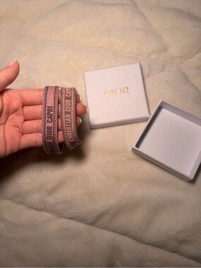 Dior J'Adior Woven Bracelet Pink & Brown BRAND NEW & AUTHENTIC